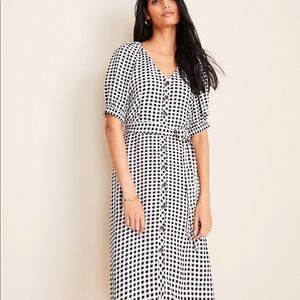 Ann Taylor gingham style midi dress